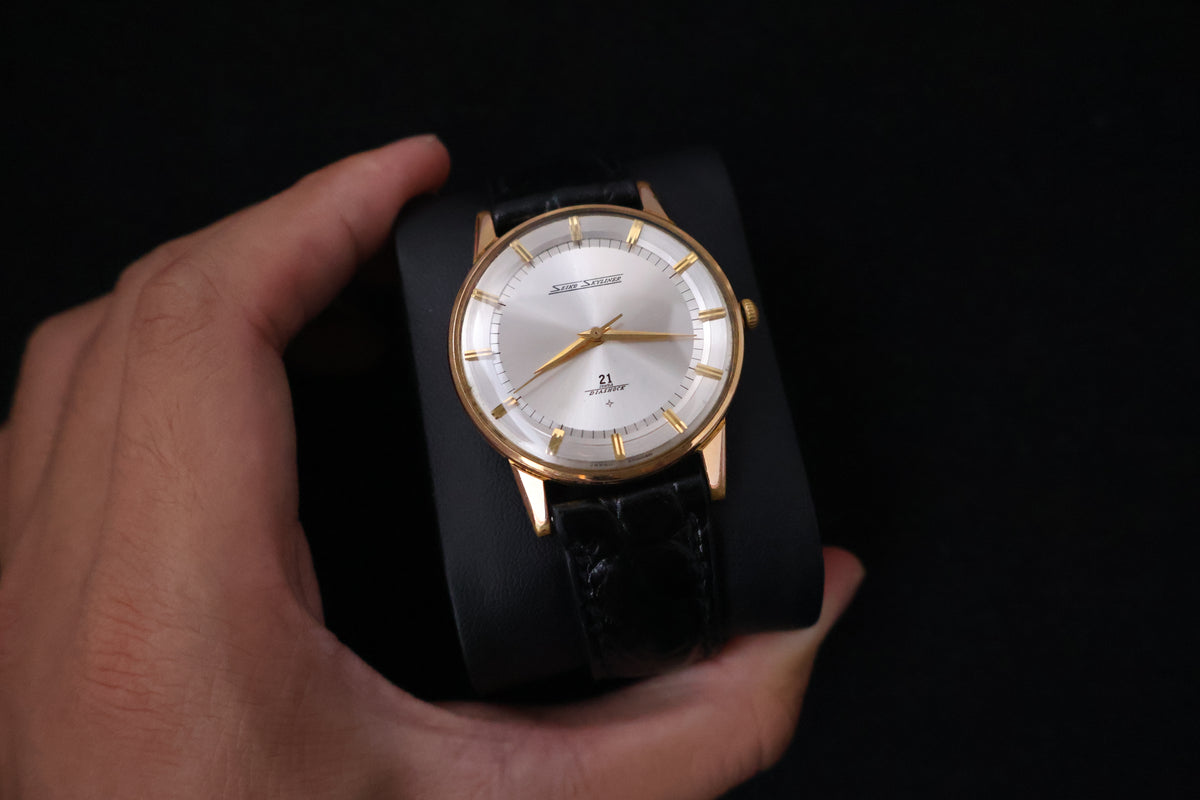 (SERVICED) Rare Vintage 1964 Seiko Skyliner EGP Gold Plated 21 Jewels - 16001