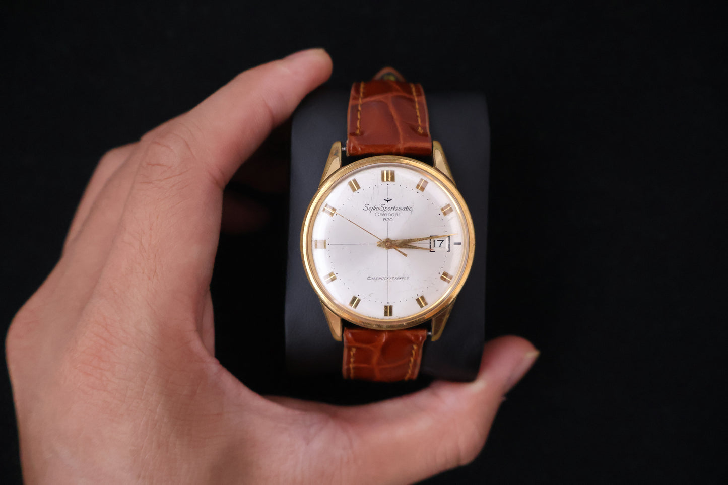 (SERVICED) Vintage 1964 Seiko Sportsmatic Calendar 820 EGP 17 Jewels