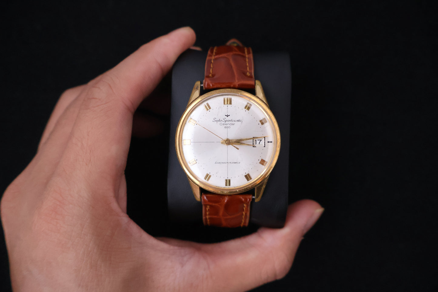 (SERVICED) Vintage 1964 Seiko Sportsmatic Calendar 820 EGP 17 Jewels