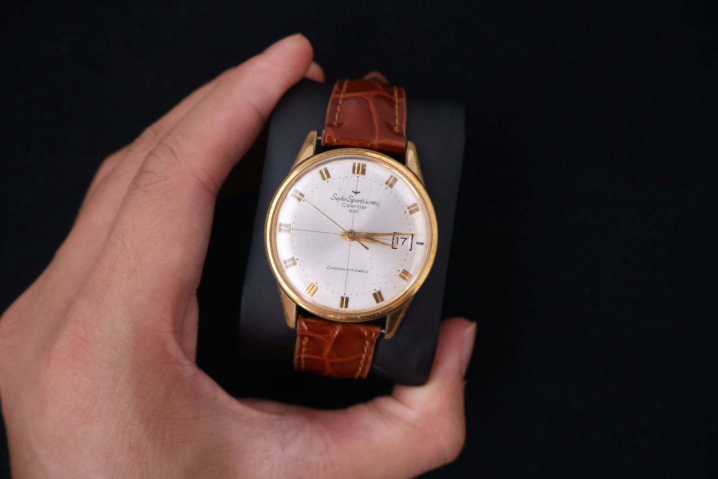 (SERVICED) Vintage 1964 Seiko Sportsmatic Calendar 820 EGP 17 Jewels