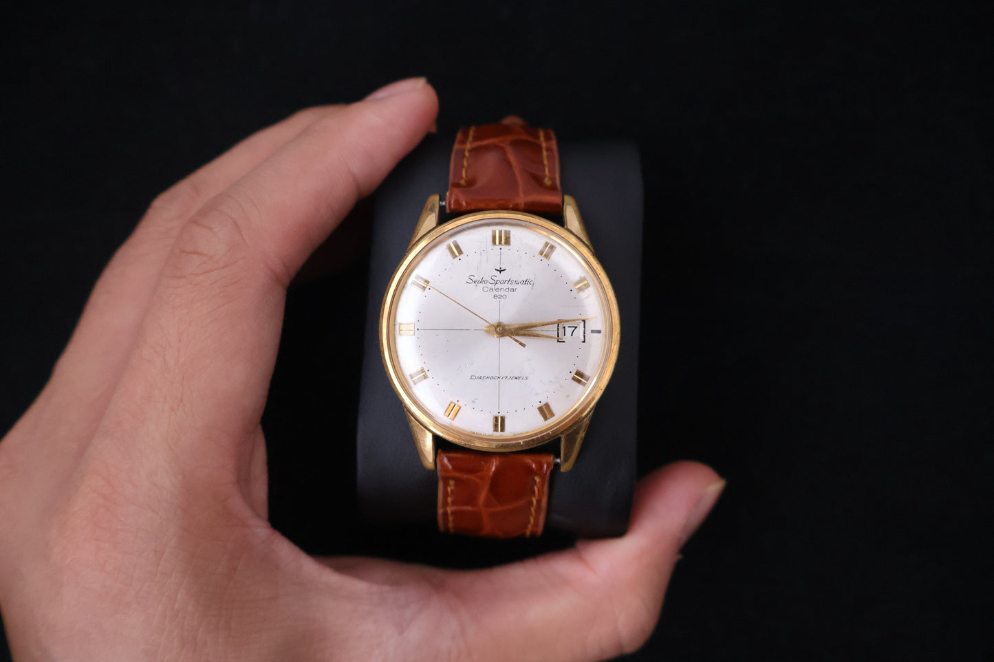 (SERVICED) Vintage 1964 Seiko Sportsmatic Calendar 820 EGP 17 Jewels