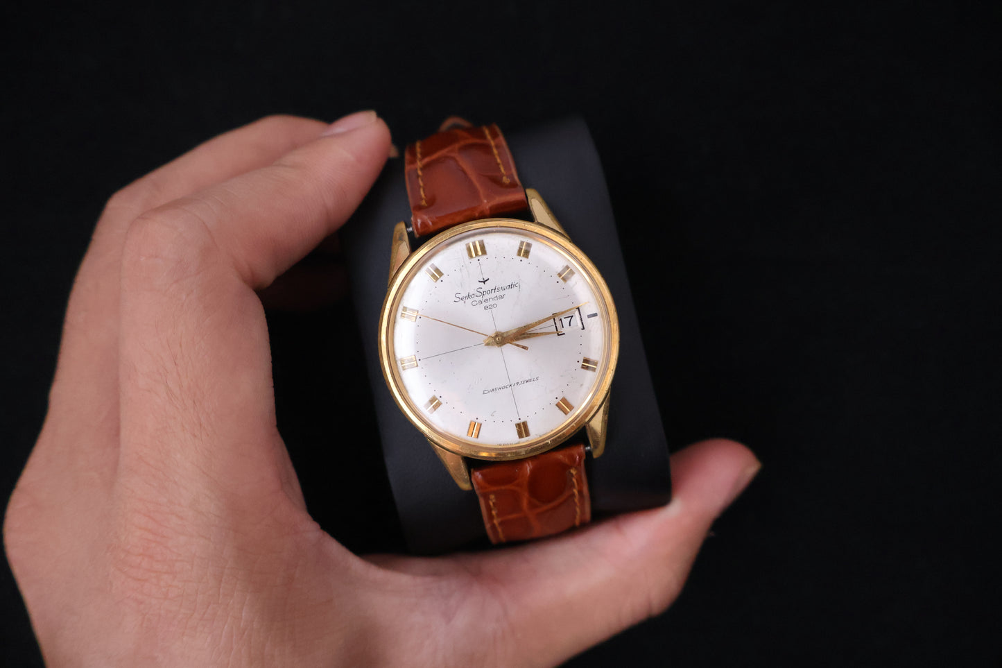 (SERVICED) Vintage 1964 Seiko Sportsmatic Calendar 820 EGP 17 Jewels
