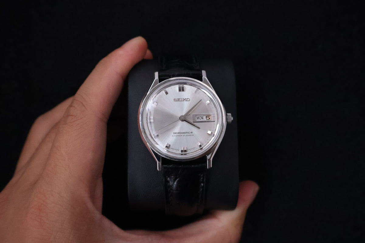 (SERVICED) Rare Vintage 1966 Seiko Seikomatic-R Silver Sunburst 30 Jewels 8346-8000