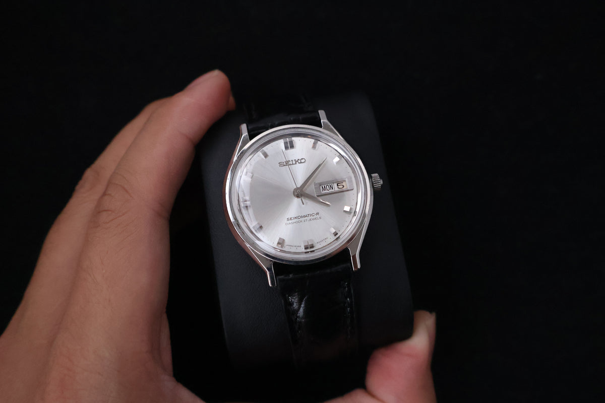 (SERVICED) Rare Vintage 1966 Seiko Seikomatic-R Silver Sunburst 30 Jewels 8346-8000