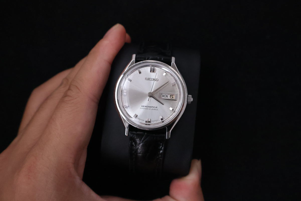 (SERVICED) Rare Vintage 1966 Seiko Seikomatic-R Silver Sunburst 30 Jewels 8346-8000