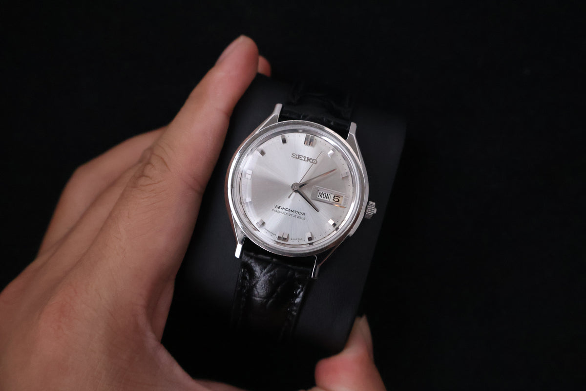 (SERVICED) Rare Vintage 1966 Seiko Seikomatic-R Silver Sunburst 30 Jewels 8346-8000