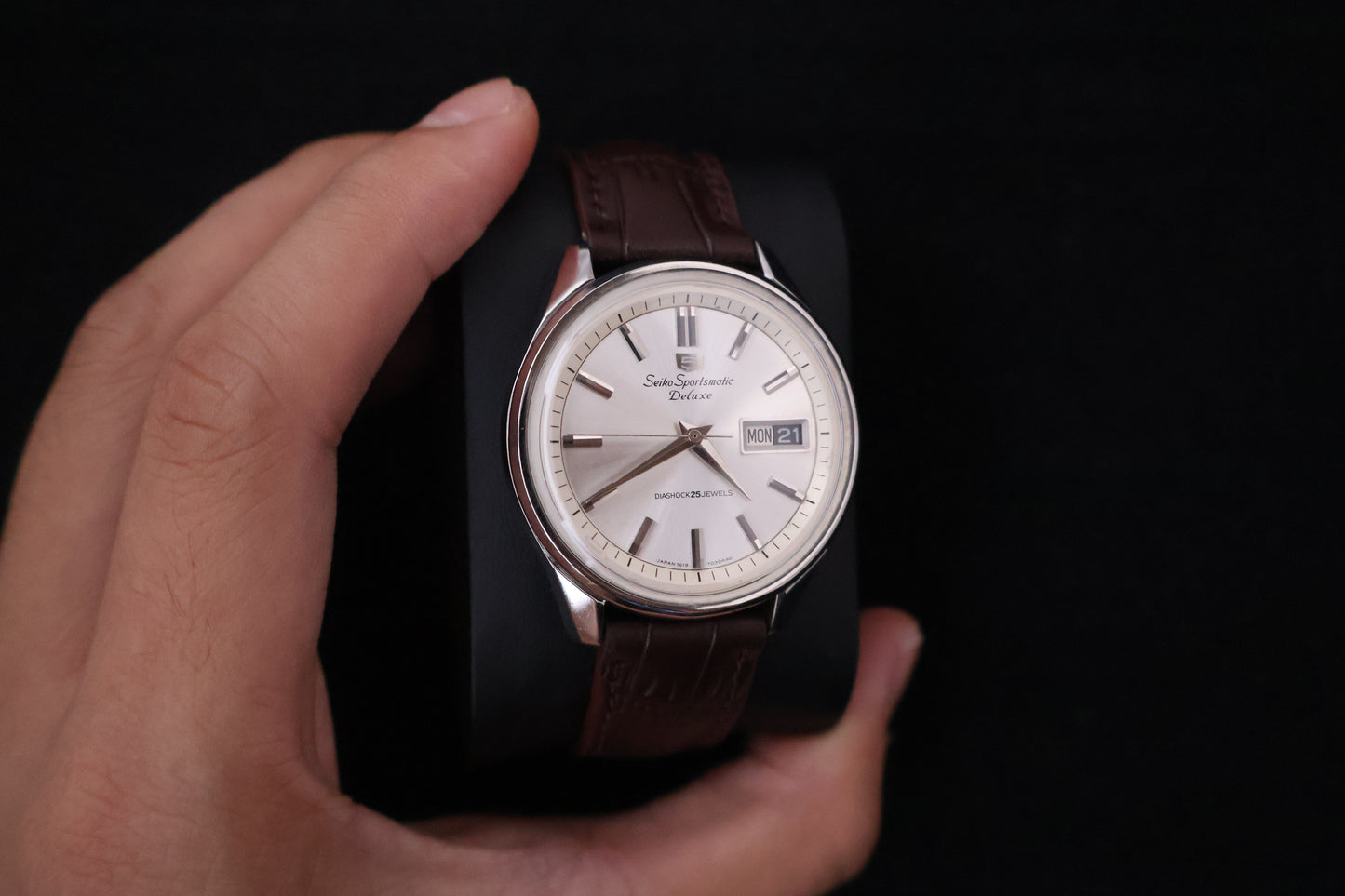 (SERVICED) Rare Vintage 1966 Seiko 5 Sportsmatic Deluxe Diashock 25 Jewels 7619-7060