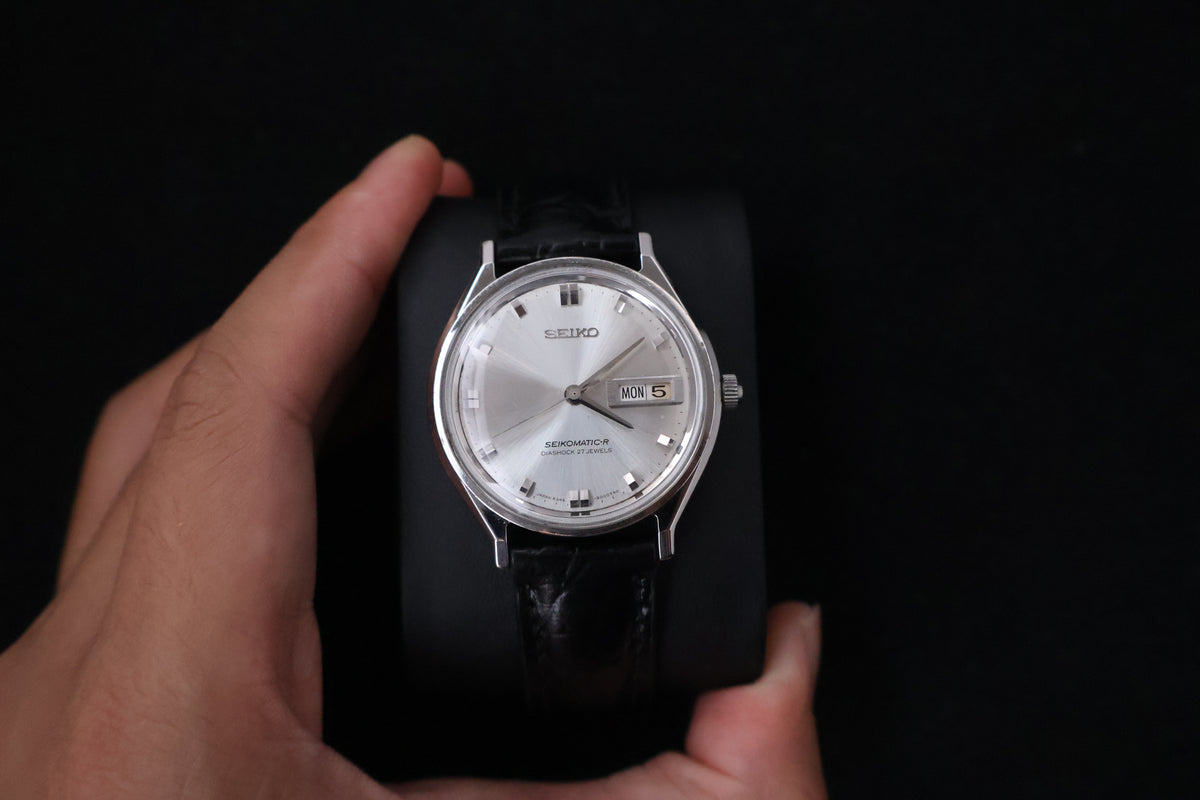 (SERVICED) Rare Vintage 1966 Seiko Seikomatic-R Silver Sunburst 30 Jewels 8346-8000