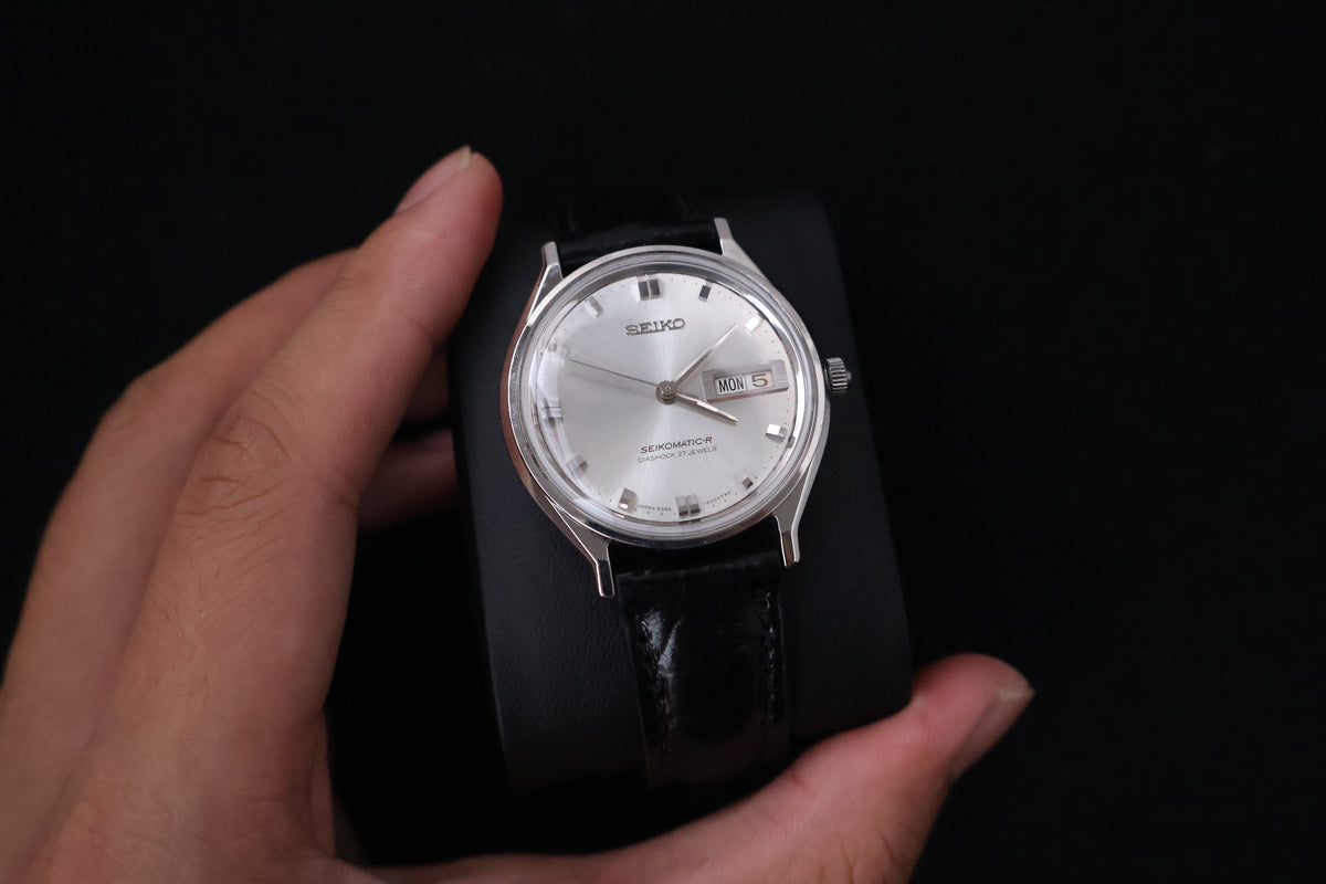 (SERVICED) Rare Vintage 1966 Seiko Seikomatic-R Silver Sunburst 30 Jewels 8346-8000