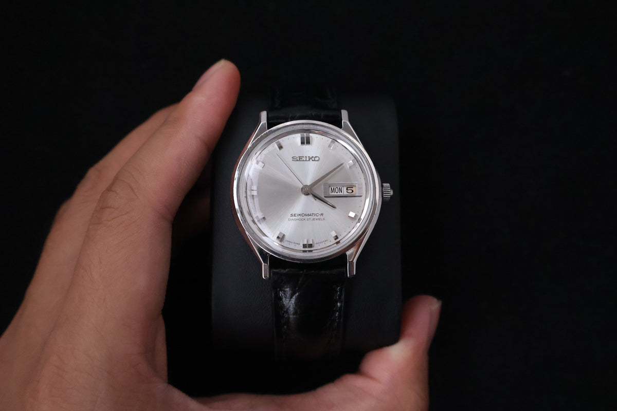 (SERVICED) Rare Vintage 1966 Seiko Seikomatic-R Silver Sunburst 30 Jewels 8346-8000