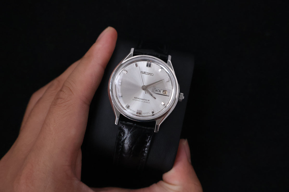 (SERVICED) Rare Vintage 1966 Seiko Seikomatic-R Silver Sunburst 30 Jewels 8346-8000