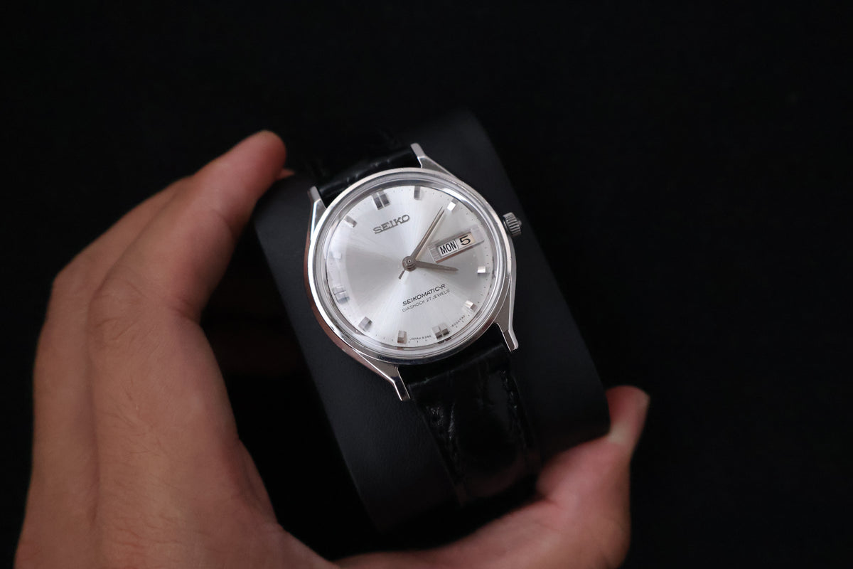 (SERVICED) Rare Vintage 1966 Seiko Seikomatic-R Silver Sunburst 30 Jewels 8346-8000