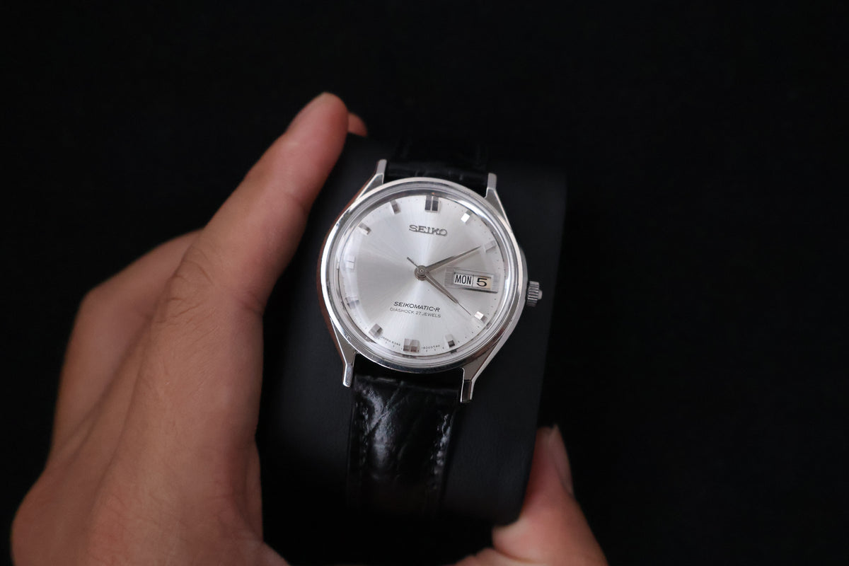 (SERVICED) Rare Vintage 1966 Seiko Seikomatic-R Silver Sunburst 30 Jewels 8346-8000