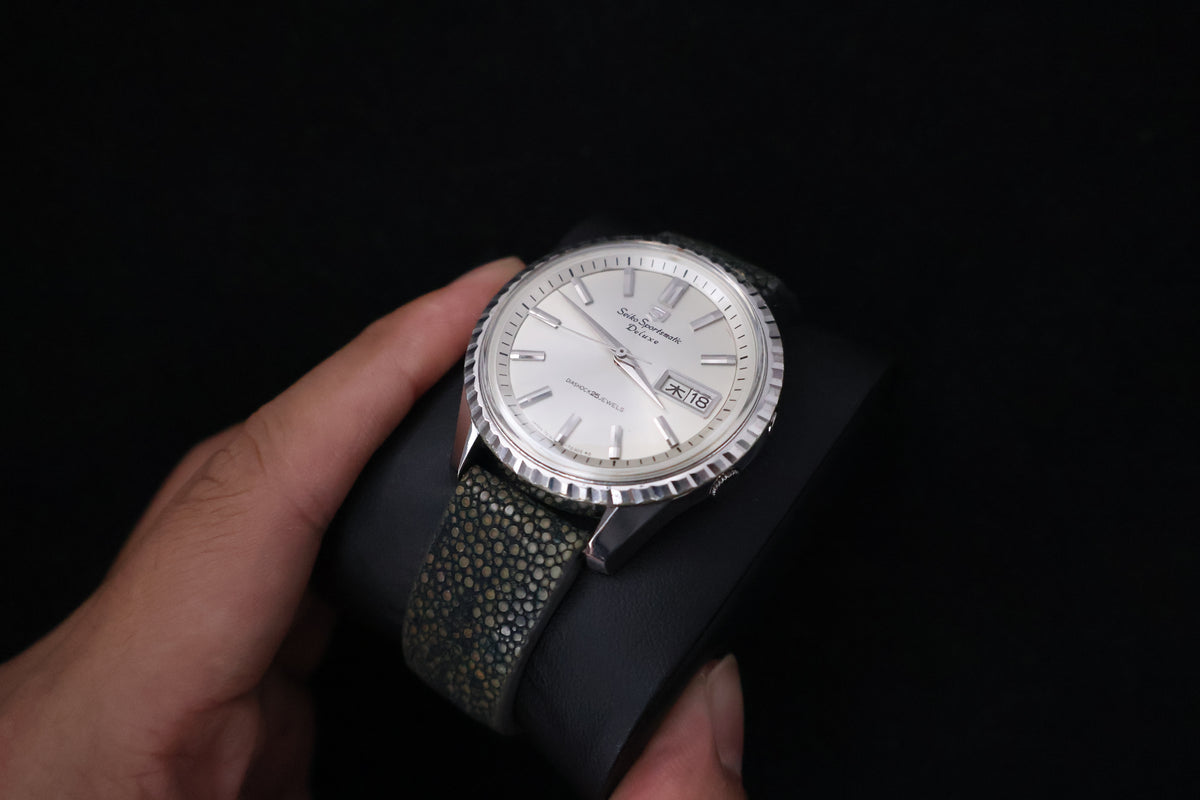 (SERVICED) Rare Vintage 1966 Seiko 5 Sportsmatic Deluxe Fluted Bezel 25 Jewels 7619-7050