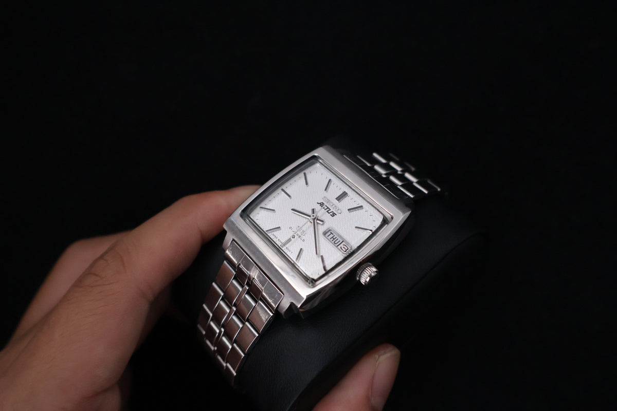 (SERVICED) Rare Vintage 1976 Seiko Actus SS Silver Dial 21 Jewels 6306-5000