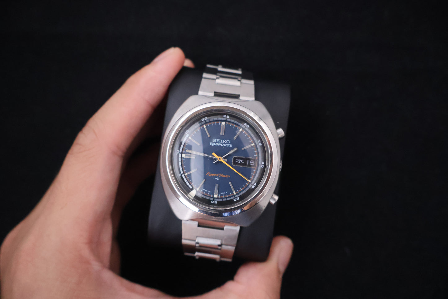(SERVICED) Rare Vintage 1971 Seiko 5 Sports Speed-Timer Flyback JDM 21 Jewels 7017-6040