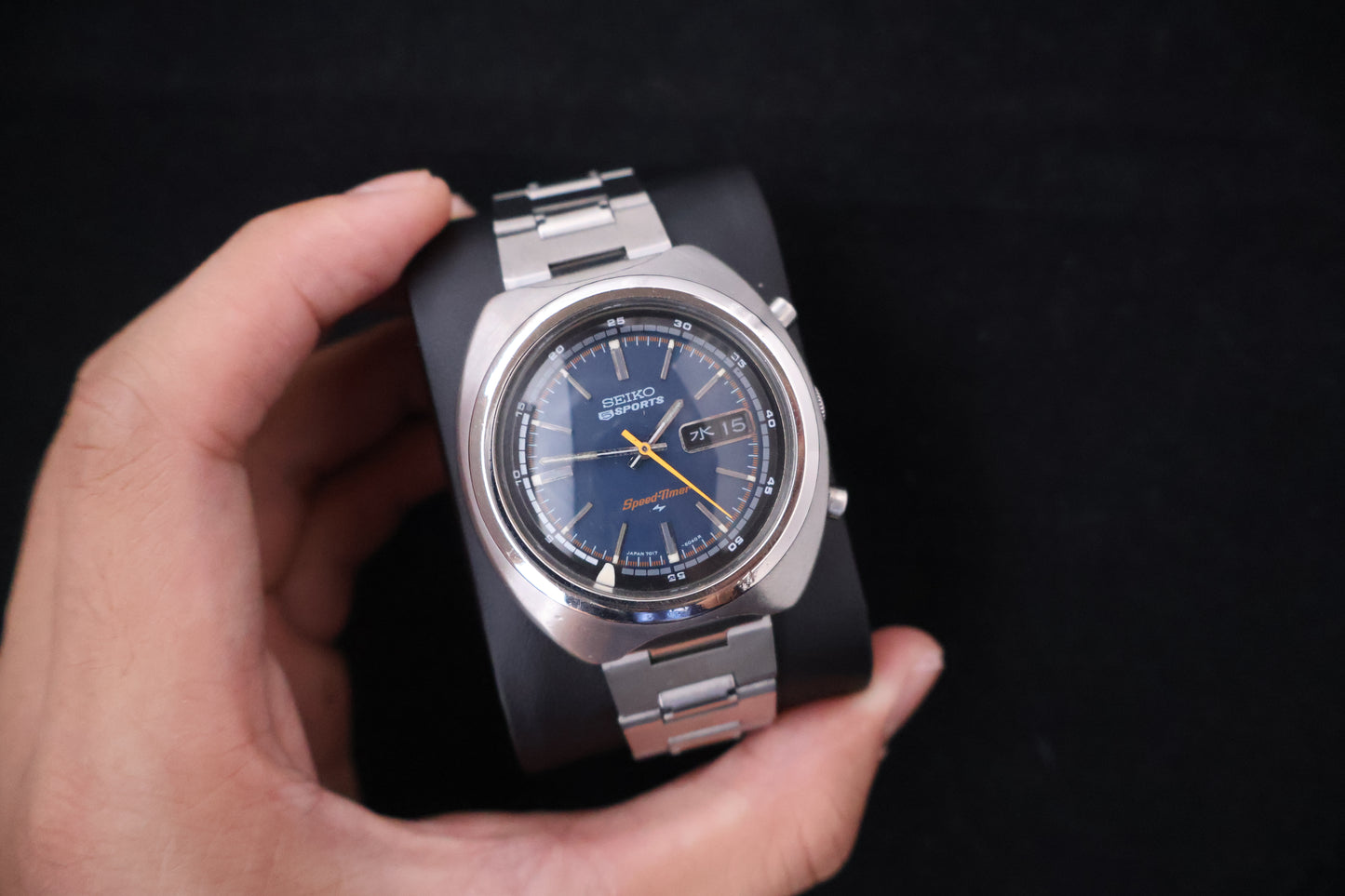 (SERVICED) Rare Vintage 1971 Seiko 5 Sports Speed-Timer Flyback JDM 21 Jewels 7017-6040