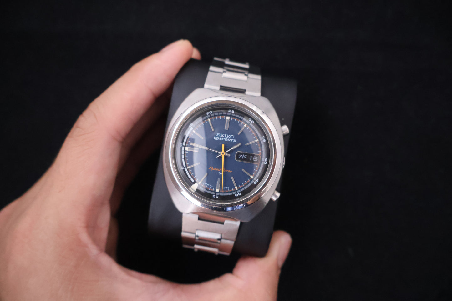 (SERVICED) Rare Vintage 1971 Seiko 5 Sports Speed-Timer Flyback JDM 21 Jewels 7017-6040