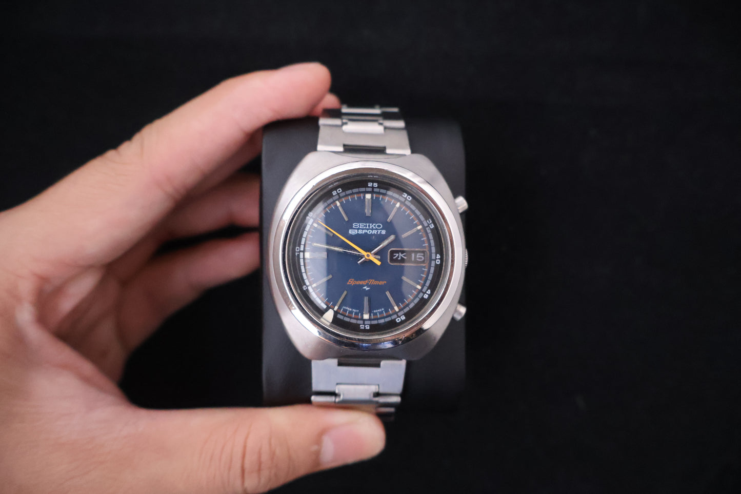 (SERVICED) Rare Vintage 1971 Seiko 5 Sports Speed-Timer Flyback JDM 21 Jewels 7017-6040
