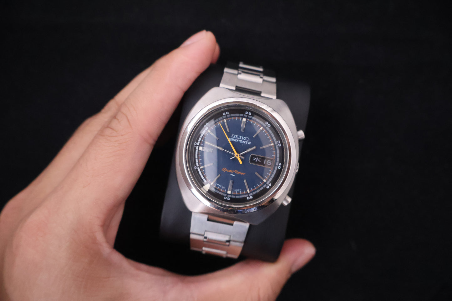 (SERVICED) Rare Vintage 1971 Seiko 5 Sports Speed-Timer Flyback JDM 21 Jewels 7017-6040