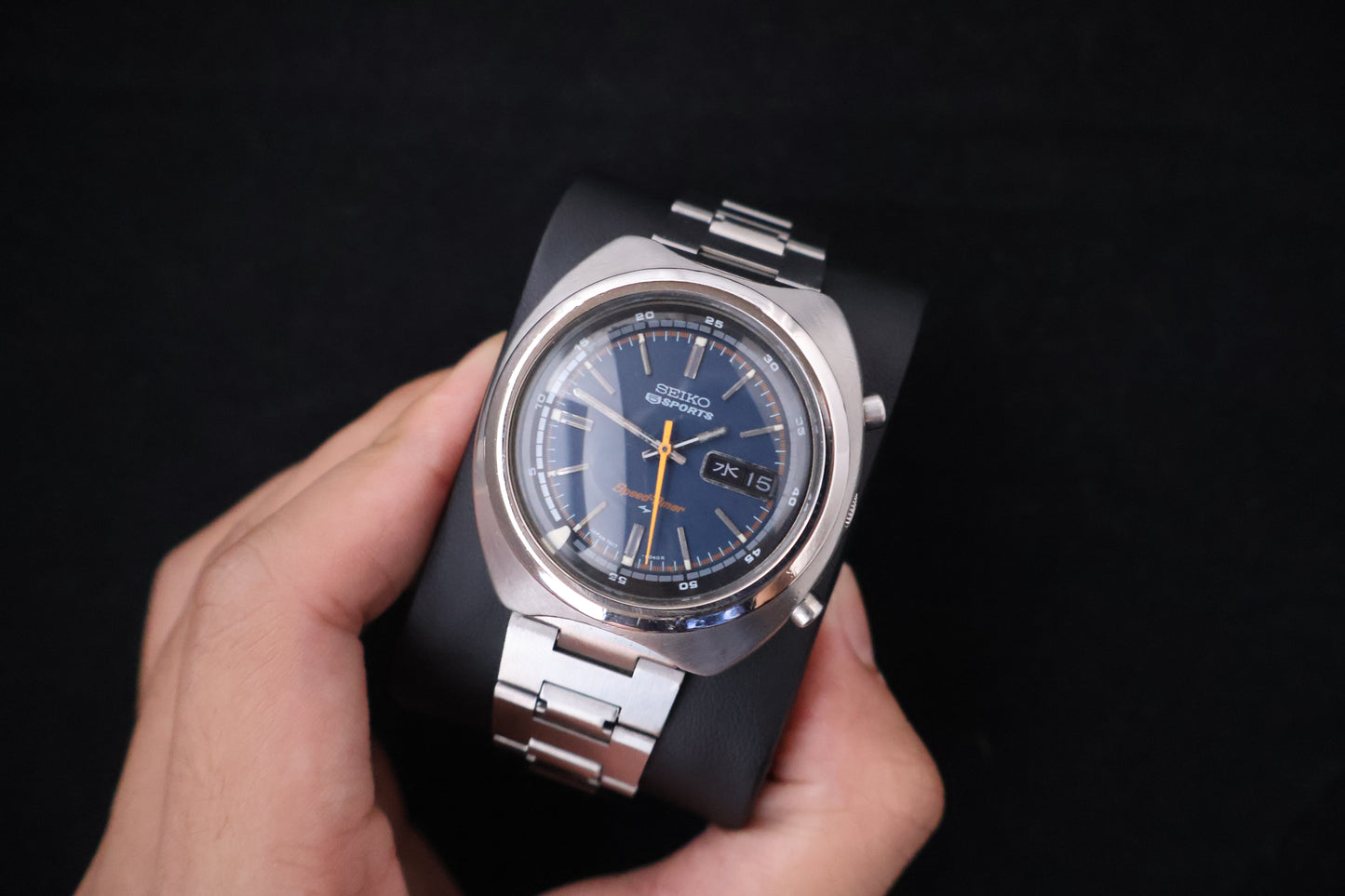 (SERVICED) Rare Vintage 1971 Seiko 5 Sports Speed-Timer Flyback JDM 21 Jewels 7017-6040