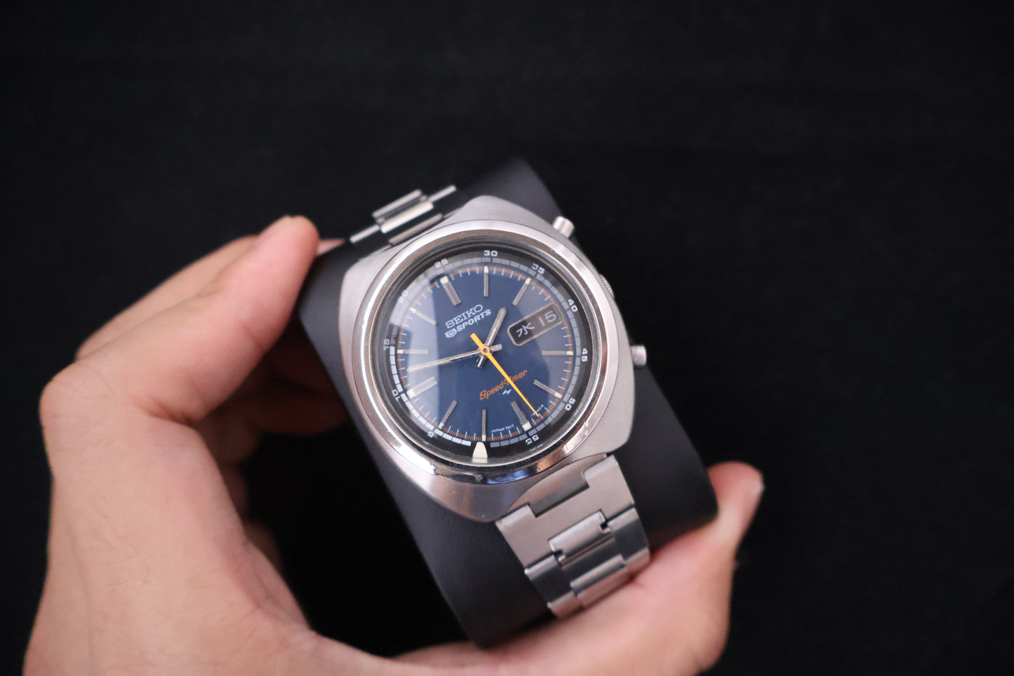 (SERVICED) Rare Vintage 1971 Seiko 5 Sports Speed-Timer Flyback JDM 21 Jewels 7017-6040