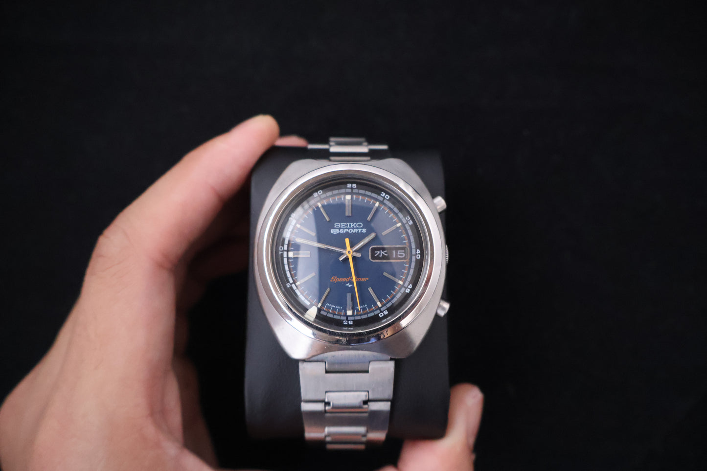 (SERVICED) Rare Vintage 1971 Seiko 5 Sports Speed-Timer Flyback JDM 21 Jewels 7017-6040