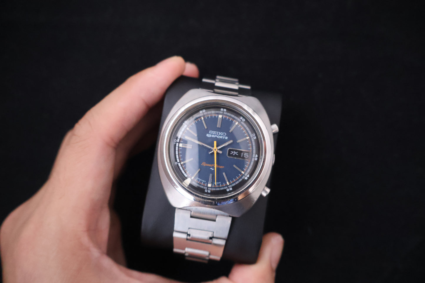 (SERVICED) Rare Vintage 1971 Seiko 5 Sports Speed-Timer Flyback JDM 21 Jewels 7017-6040