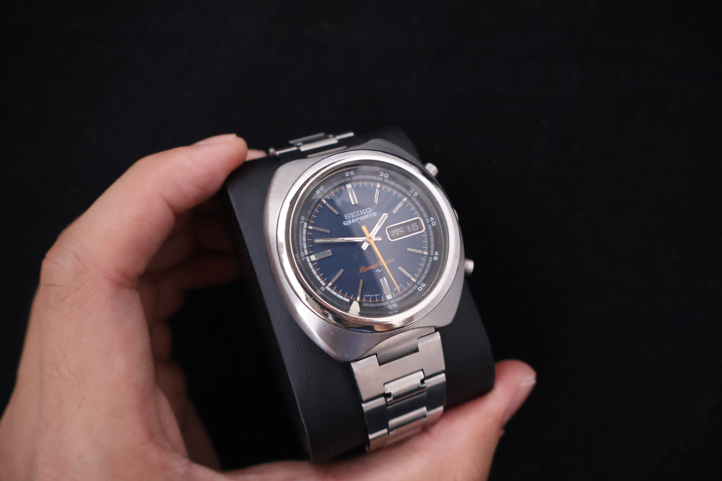 (SERVICED) Rare Vintage 1971 Seiko 5 Sports Speed-Timer Flyback JDM 21 Jewels 7017-6040