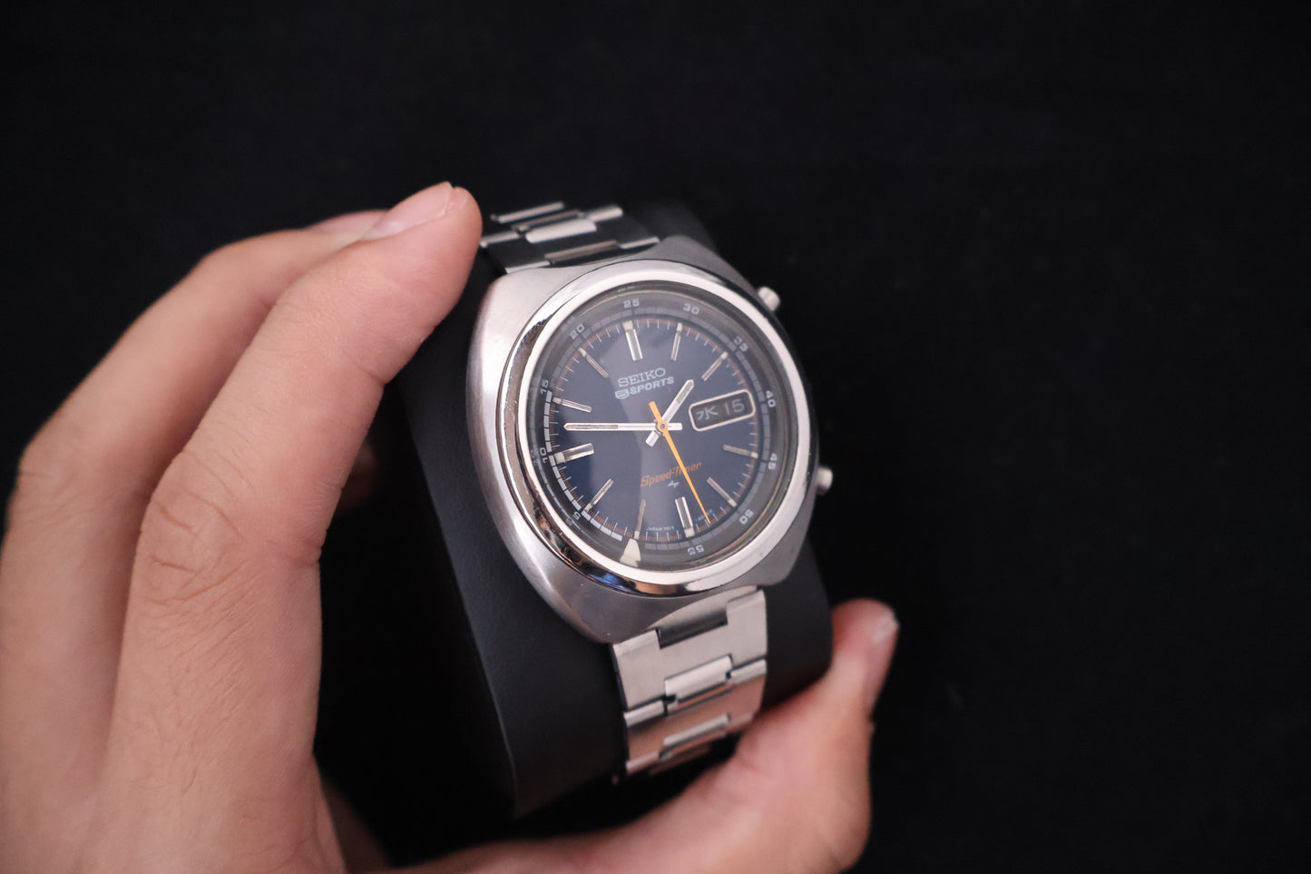 (SERVICED) Rare Vintage 1971 Seiko 5 Sports Speed-Timer Flyback JDM 21 Jewels 7017-6040