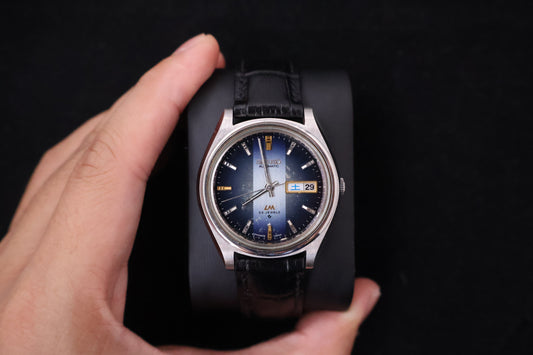 (SERVICED) Rare Vintage 1974 Seiko Lord Matic Blue Dial 23 Jewels 5606-7072