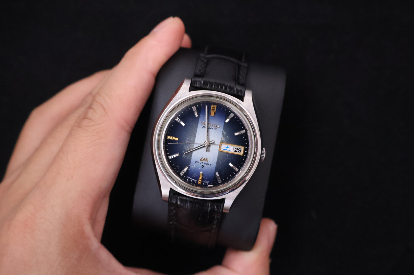 (SERVICED) Rare Vintage 1974 Seiko Lord Matic Blue Dial 23 Jewels 5606-7072