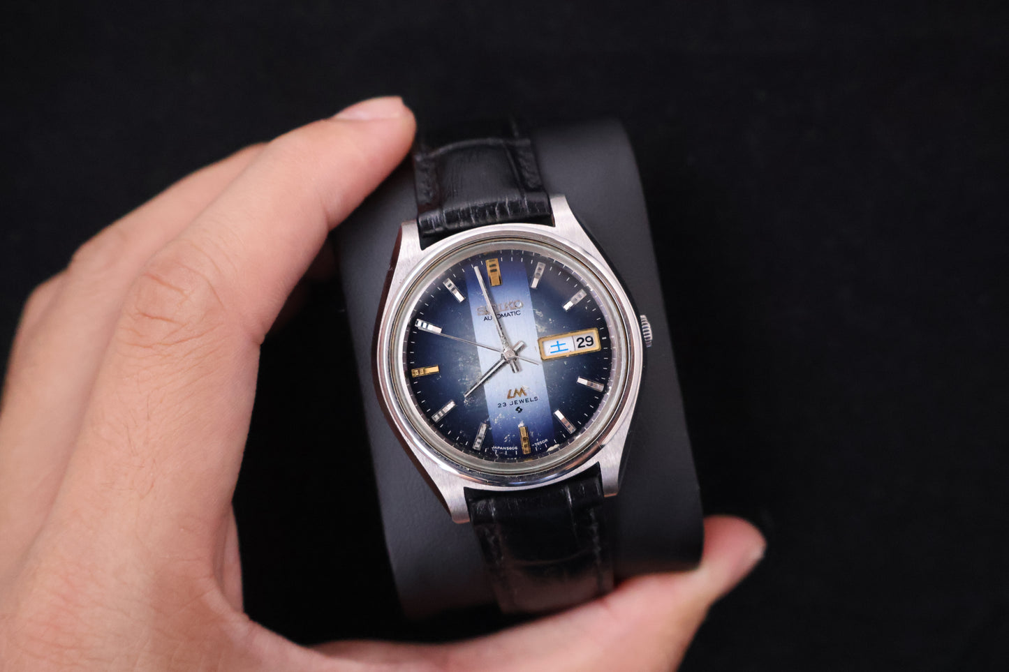 (SERVICED) Rare Vintage 1974 Seiko Lord Matic Blue Dial 23 Jewels 5606-7072