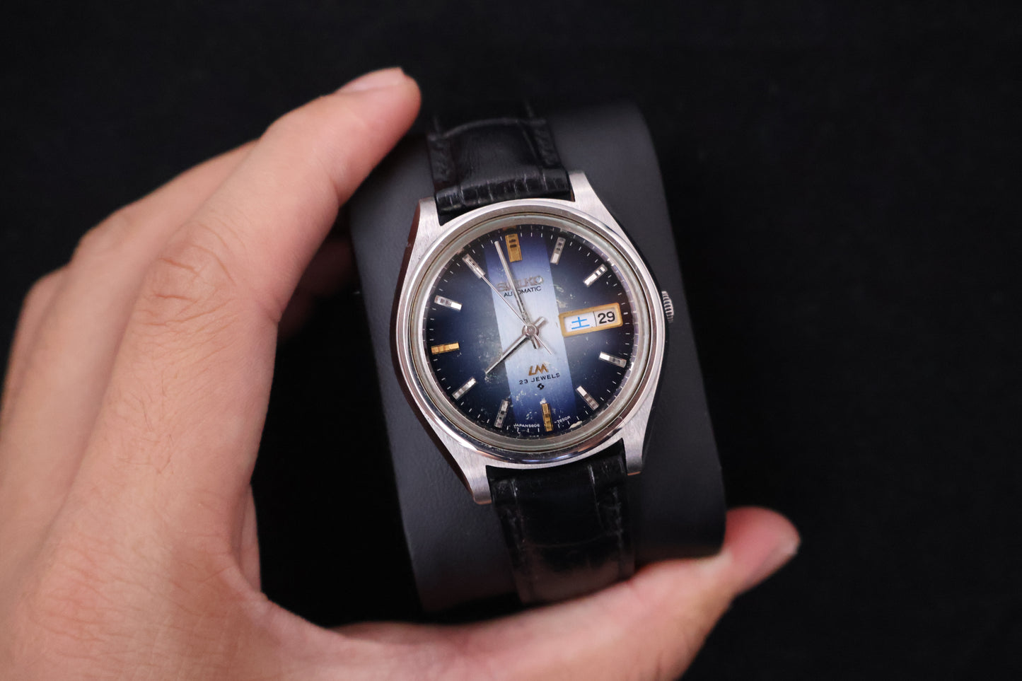 (SERVICED) Rare Vintage 1974 Seiko Lord Matic Blue Dial 23 Jewels 5606-7072