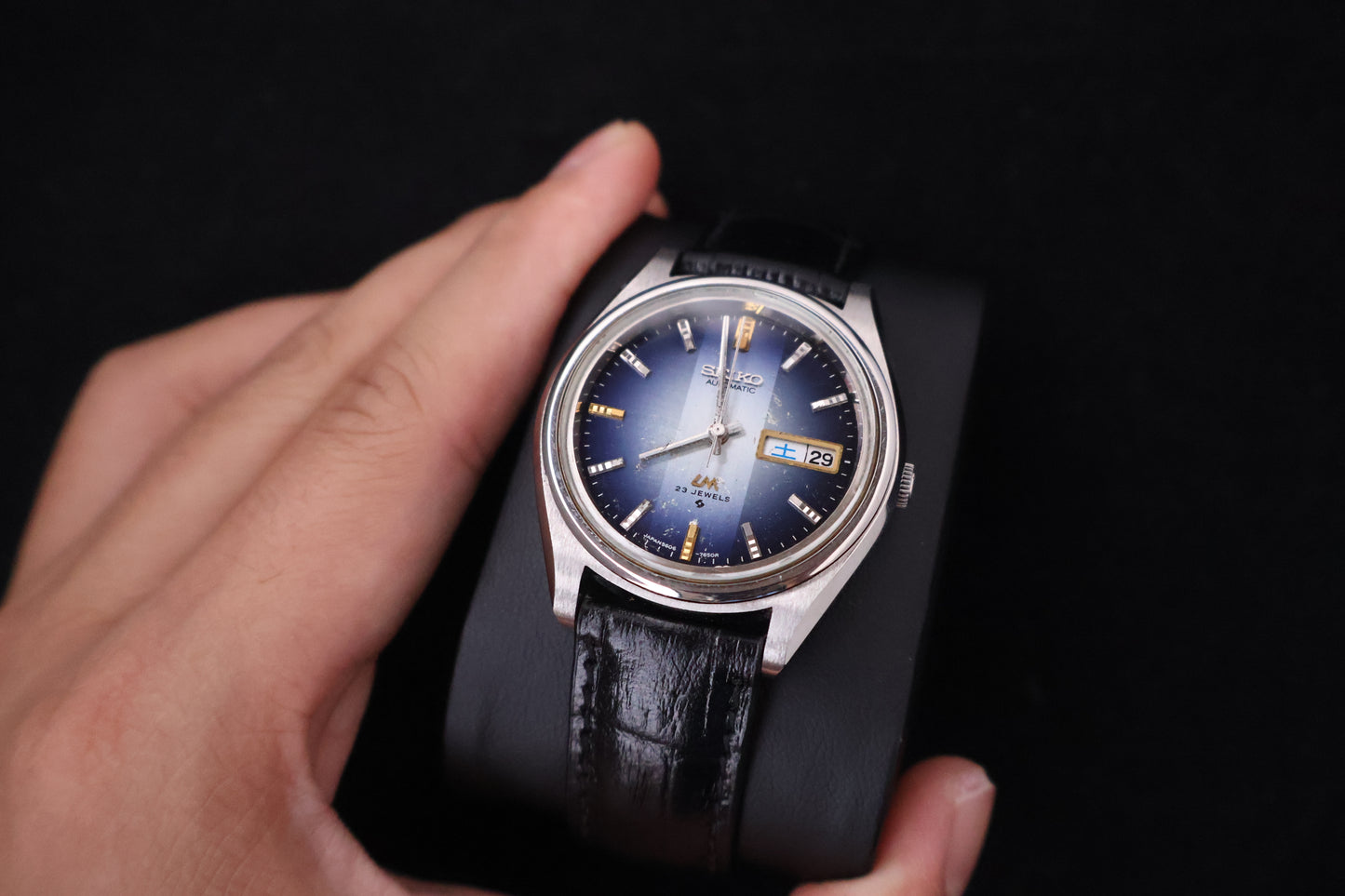 (SERVICED) Rare Vintage 1974 Seiko Lord Matic Blue Dial 23 Jewels 5606-7072