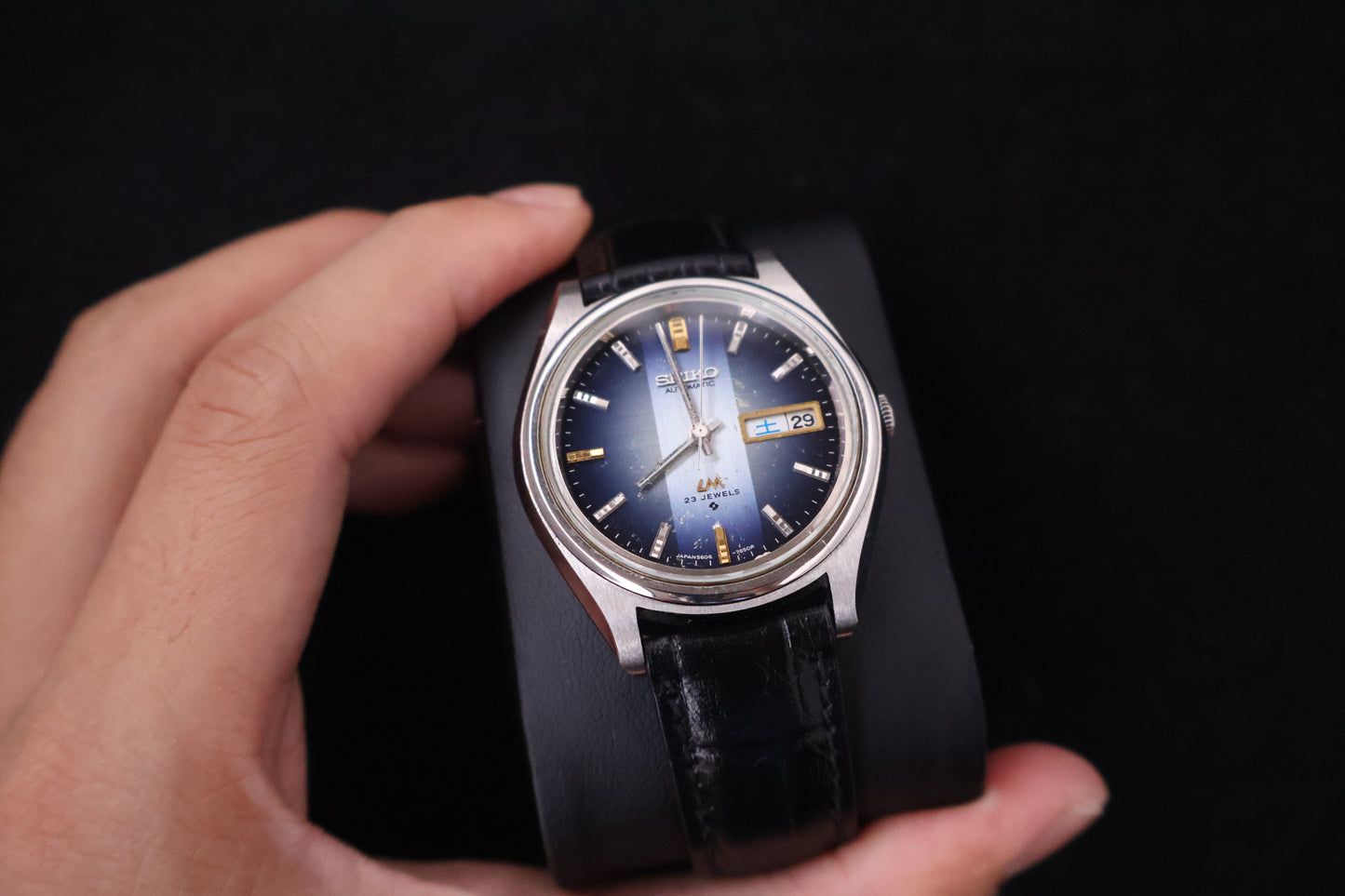 (SERVICED) Rare Vintage 1974 Seiko Lord Matic Blue Dial 23 Jewels 5606-7072