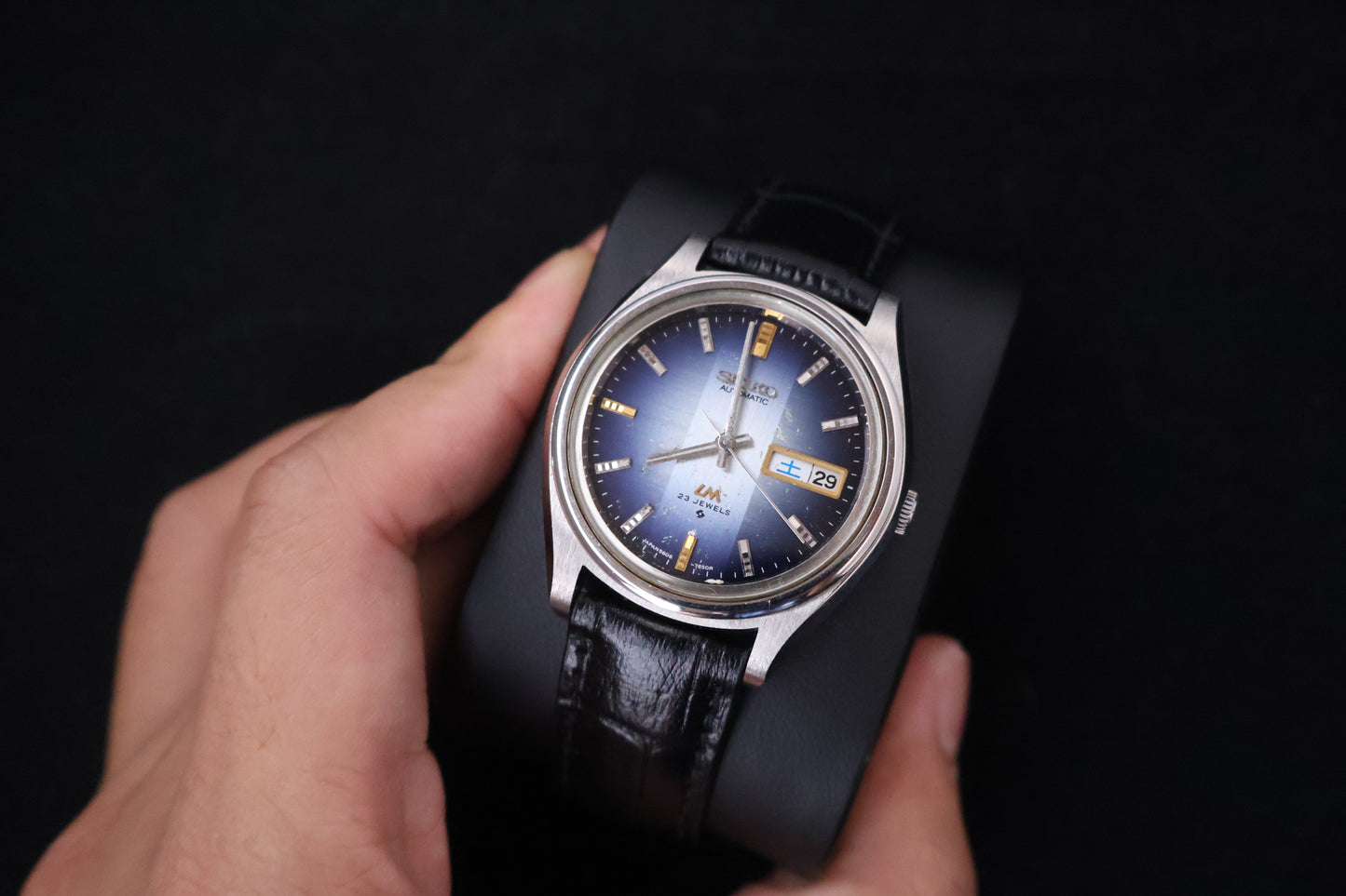 (SERVICED) Rare Vintage 1974 Seiko Lord Matic Blue Dial 23 Jewels 5606-7072