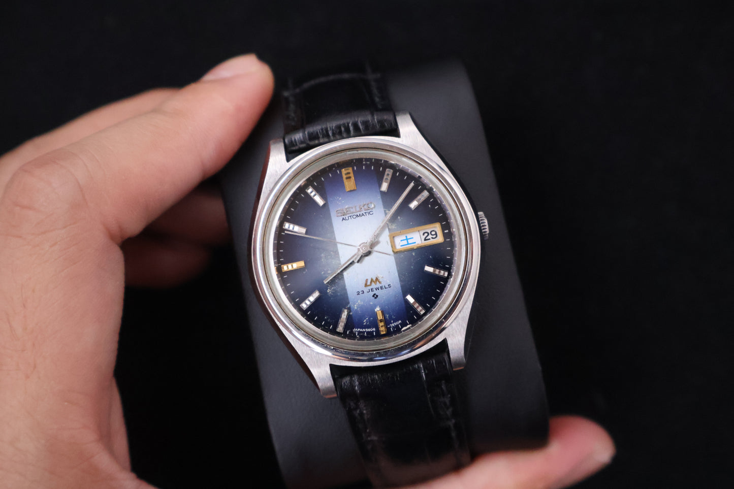 (SERVICED) Rare Vintage 1974 Seiko Lord Matic Blue Dial 23 Jewels 5606-7072