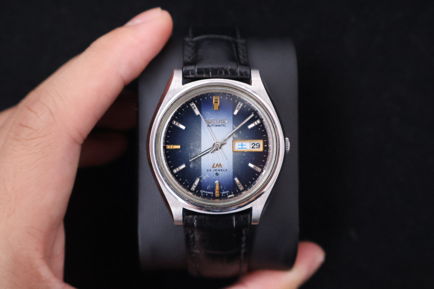 (SERVICED) Rare Vintage 1974 Seiko Lord Matic Blue Dial 23 Jewels 5606-7072