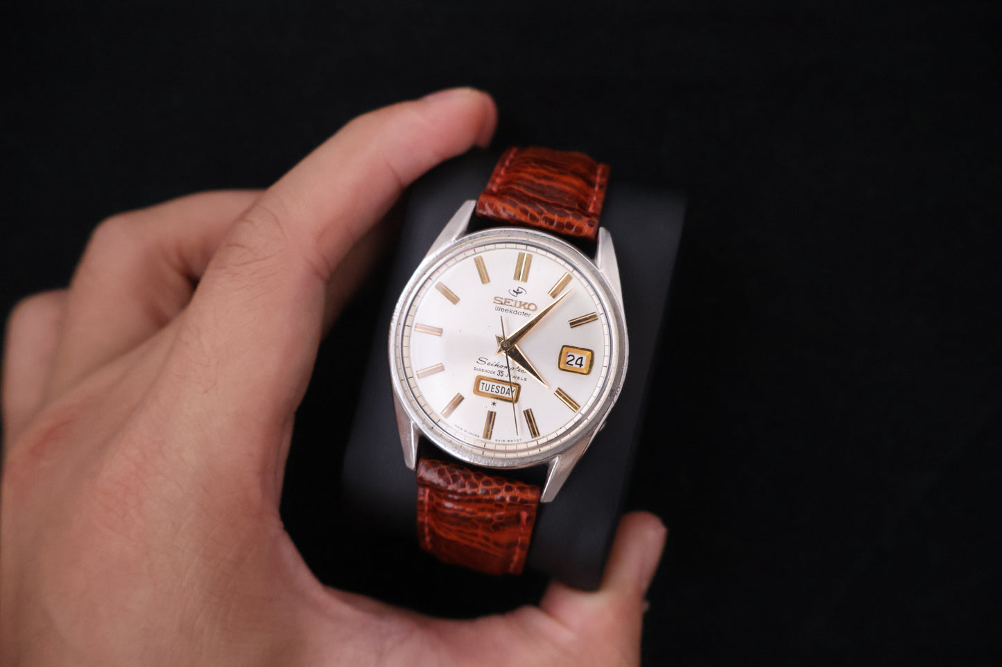 (SERVICED) Rare Vintage 1965 Seiko Seikomatic Weekdater 35 Jewels 6218-8970