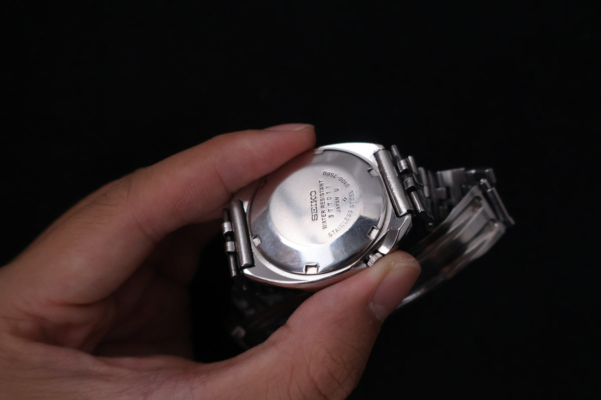 (SERVICED) Rare Vintage 1973 Seiko 5 Actus SS Faceted 23 Jewels 6106-7590