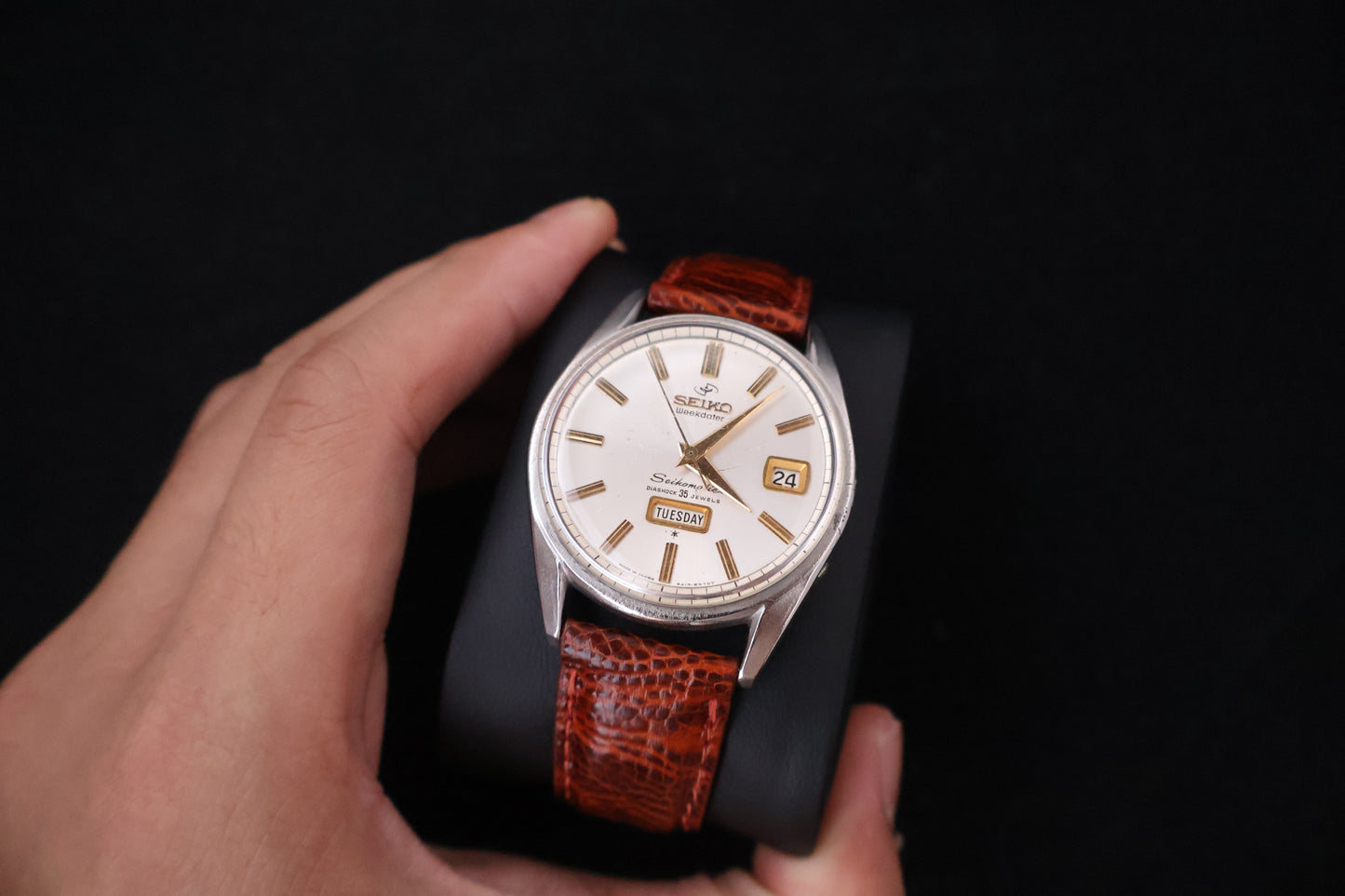 (SERVICED) Rare Vintage 1965 Seiko Seikomatic Weekdater 35 Jewels 6218-8970