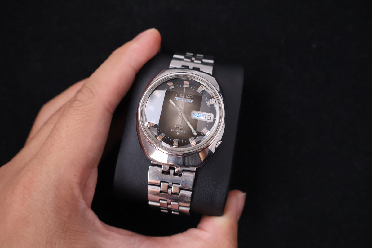 (SERVICED) Rare Vintage 1973 Seiko 5 Actus SS Faceted 23 Jewels 6106-7590