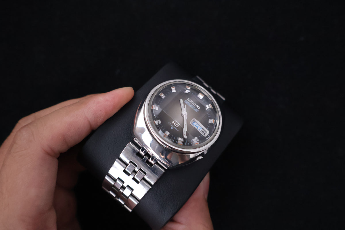 (SERVICED) Rare Vintage 1973 Seiko 5 Actus SS Faceted 23 Jewels 6106-7590