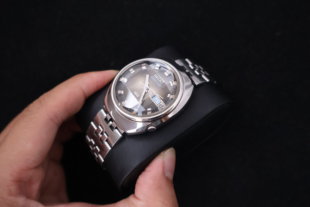 (SERVICED) Rare Vintage 1973 Seiko 5 Actus SS Faceted 23 Jewels 6106-7590