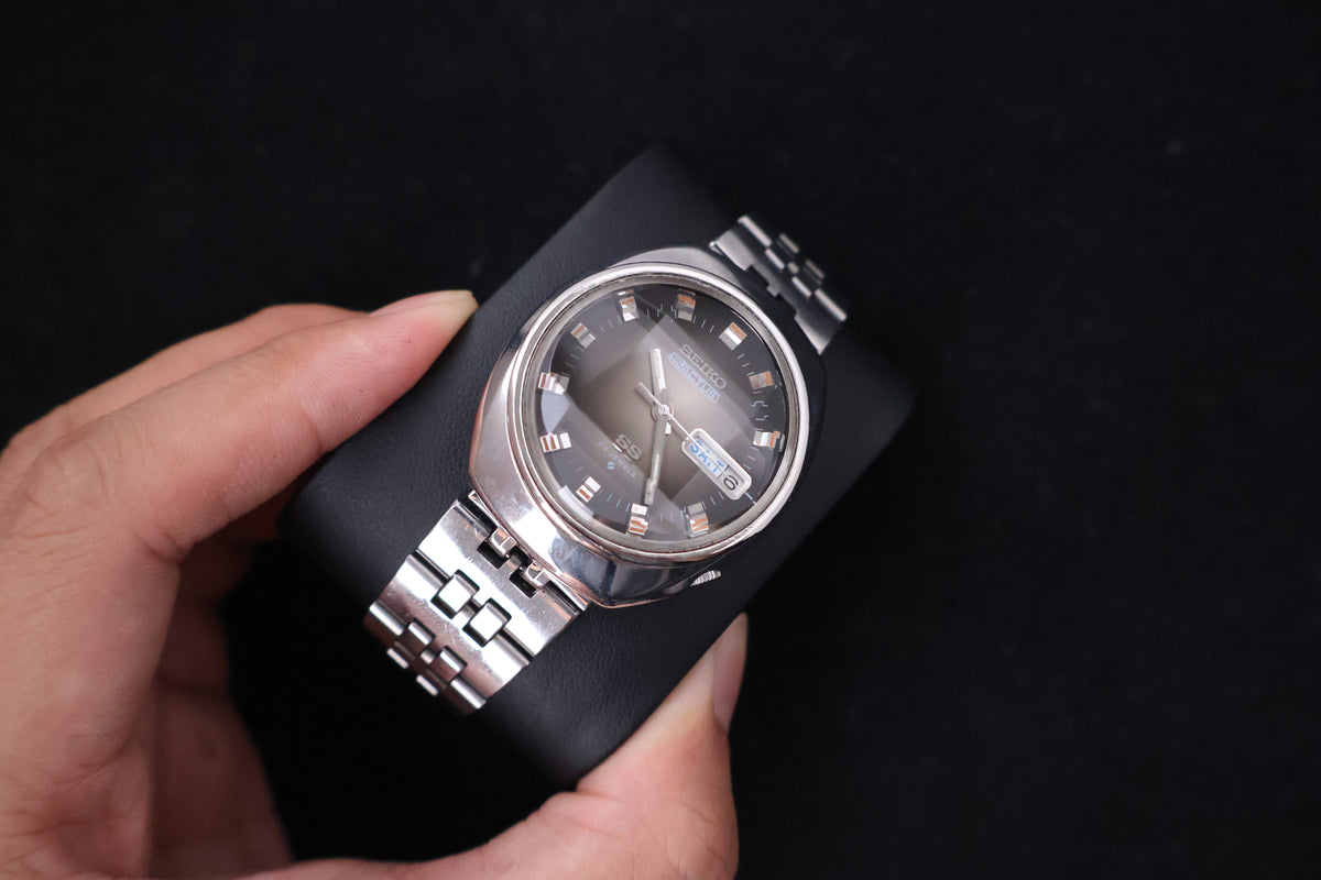 (SERVICED) Rare Vintage 1973 Seiko 5 Actus SS Faceted 23 Jewels 6106-7590
