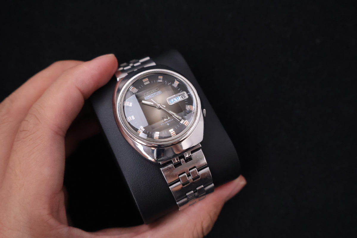 (SERVICED) Rare Vintage 1973 Seiko 5 Actus SS Faceted 23 Jewels 6106-7590