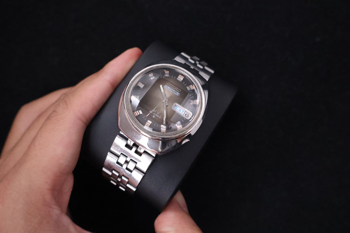 (SERVICED) Rare Vintage 1973 Seiko 5 Actus SS Faceted 23 Jewels 6106-7590