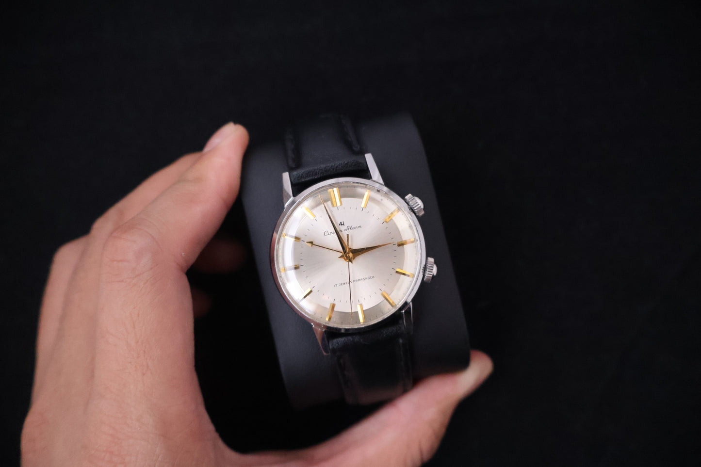 (SERVICED) Rare Vintage 1965 Citizen Alarm 4H Parashock 17 Jewels - 1507062