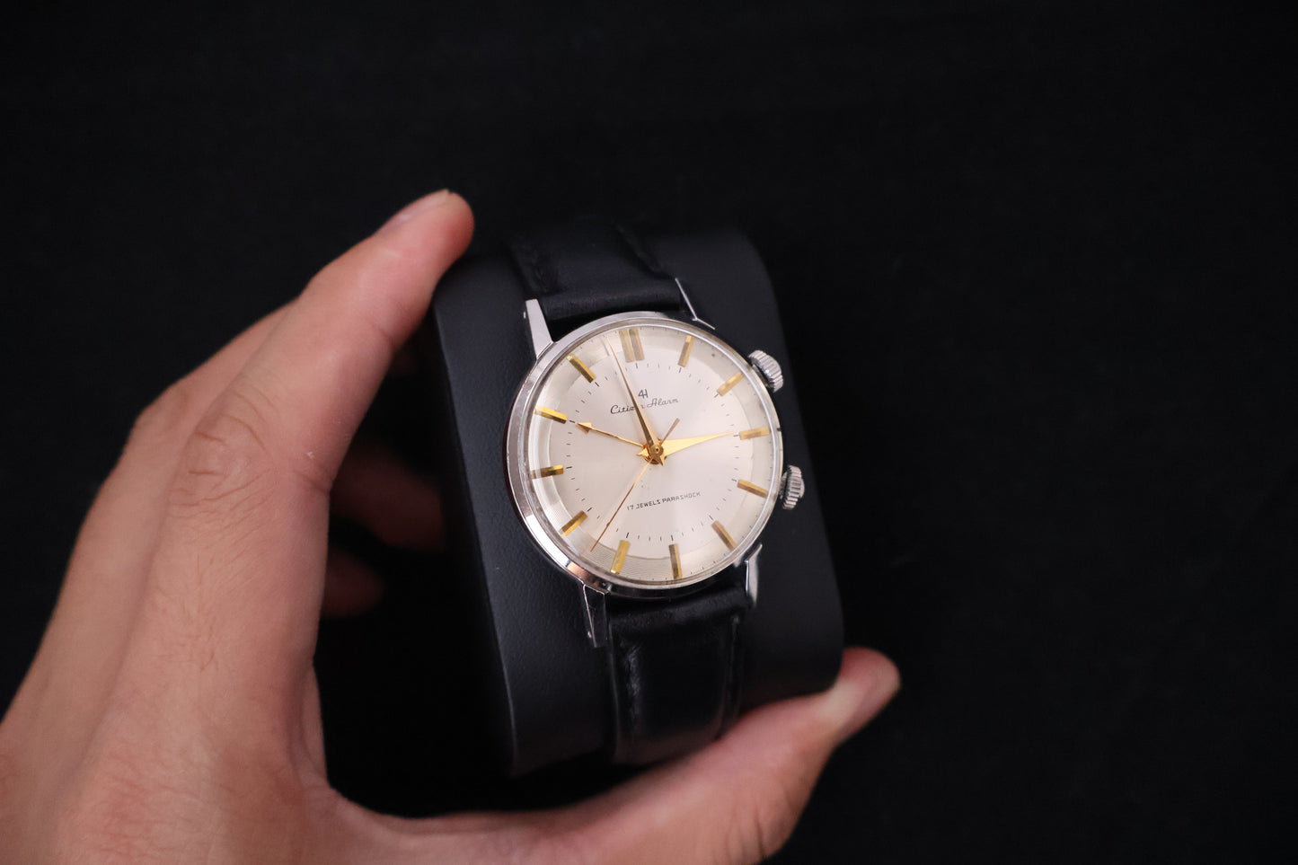 (SERVICED) Rare Vintage 1965 Citizen Alarm 4H Parashock 17 Jewels - 1507062